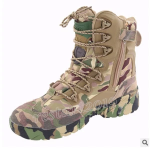 Men's Desert Combat Army Boots Lace Non-slip Army Outdoor Hiking Comfortable New - Picture 1 of 9