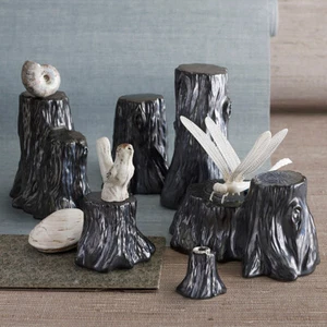 Ceramic Enchanted Forest Stump Jewelry Home Decor Store Display Set of 6 Stumps - Picture 1 of 3