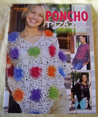 Leisure Arts Booklet #3890 PONCHO Pizazz, 4 Crochet Designs by Kay Meadors - Image 1 of 4