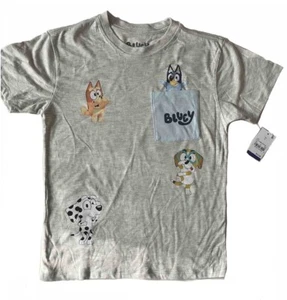 Kids Bluey Shirt With Bluey Pocket Size M - Picture 1 of 5