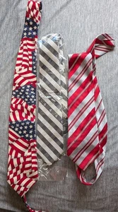 Lot Of 3 Including Donald J Trump Signature Collection Red Tie, Raiders, Flag - Picture 1 of 4