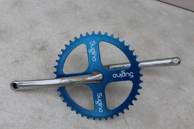 Piñón de cadena vintage SUGINO AZUL 44t Old School BMX usado con bielas Foto 1 de 4