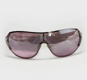 Steve Madden Shield Sonnenbrille rosafarbene Gläser weiß übergroße Strasssteine S525 - Bild 1 von 18