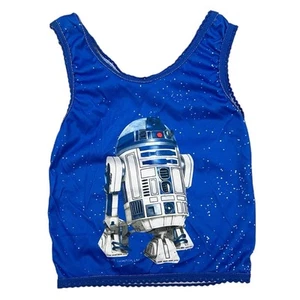 Vintage 1977 Star Wars R2D2 Underoos Tank Top Girls XS 2-4 Blue White - Picture 1 of 4