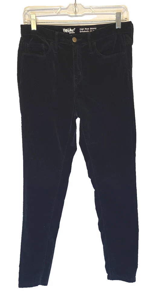 Jeans skinny Merona feminino veludo preto cintura alta 100% algodão tamanho 6/28 - Imagem 1 de 4