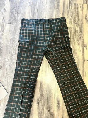 Pantalones Haggar retro vintage para hombre años 60 70 40x28 cuadros verdes Foto 1 de 4