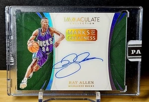 2017 Ray Allen Immaculate Marks Of Greatness On Card Auto Black Box One Of One - Picture 1 of 6