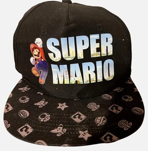 Super Mario Youth Black Adjustable Snapback Hat Cap - Picture 1 of 4
