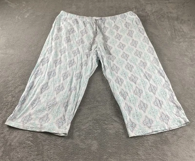 Carole Hochman Women’s Lounge Pants Green White XL Drawstring Pajama C40 - Image 1 of 4