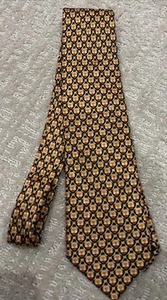 Stefano Ricci Herbie Frogg Gold Black Print Silk Neck Tie Classic Designer Italy - Picture 1 of 5