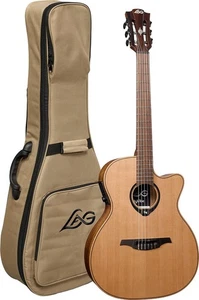 GUITARE ELECTRO ACOUSTIQUE NYLON AUDITORIUM PAN COUPE HYVIBE 10 LAG HV10-N-DCE - Picture 1 of 8