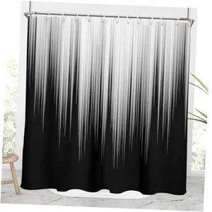 Black and Grey Shower Curtain White Gray Ombre Silver Trendy Simple Abstract - Picture 1 of 7