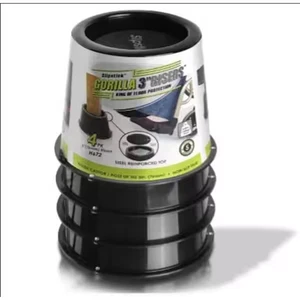 Gorilla Floor Protection Gorilla 3 in. Black Furniture/Bed Risers (Set of 4) - Picture 1 of 3