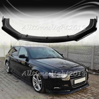 For Audi A4 S4 Rs4 2008-2012 B8 Front Bumper Lip Spoiller Splitter Glossy Black Foto 1 de 4
