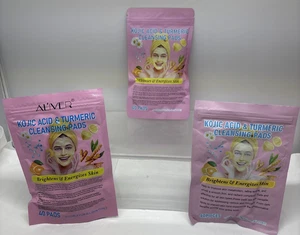 120 X Kojic Acid & Turmeric Cleansing Pads = 3 PKS X 40 EACH (B54 - Picture 1 of 11