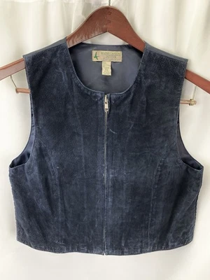 Vintage Leather Marsh Landing Navy Blue Zip Up Vest PM - Image 1 of 4
