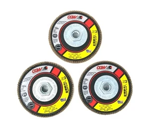 New 3 Pack CGW 4 1/2" x 5/8"-11 Z3 Zirconia 120 Grit Type 27 Flap Disc 42316   - Picture 1 of 5