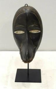 Africa Dan Burnished Wood Metal Eyes Mask Congo - Picture 1 of 5
