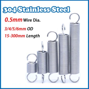 0.5mm Wire Dia Expansion Tension Extension Spring 3-6mm OD A2 Stainless Steel - Picture 1 of 12