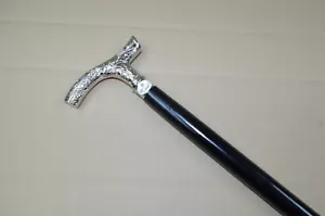 Designer Silver Brass Solid head handle Wooden Walking Stick Cane for Men/Women - Picture 1 of 9