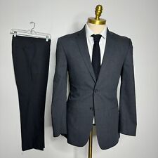 Joseph by Jos A Bank Suit Mens Solid Gray 100% Wool 36R 30W