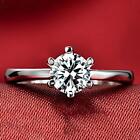 Diamond Engagement Ring Anniversary Round Cut Cubic Zirconia Ring Jewelry