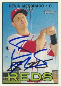 Devin Mesoraco Reds 2016 Signed Auto Autographed Topps Heritage Card #601 ~ COA - Picture 1 of 6
