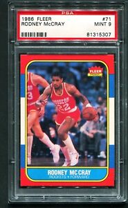 1986 Fleer Basketball #71 RODNEY McCRAY Houston Rockets RC ROOKIE PSA 9 Mint