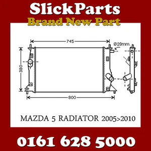 MAZDA 5 RADIATOR 1.8 2.0 2.0 CiTD 2005 2006 2007 2008 2009 2010 NEW - Picture 1 of 1