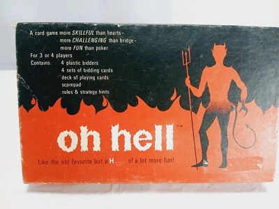 Vtg 1973 Cadaco "OH HELL" CARD GAME = Complete = 3-4 player / Adults - Image 1 of 4