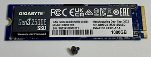 Gigabyte Gen3 2500E SSD 1TB M.2 PCI Express 3.0 3D NAND NVMe - Picture 1 of 5