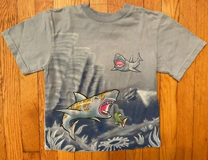 Vtg 90s Shark Submarine Ocean AOFP T-Shirt Size Youth 8 Basic Editions - Picture 1 of 8