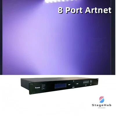 8 Port Artnet To Dmx Controller 8Way Artnet Ethernet Stage Light Network Control - Image 1 of 4