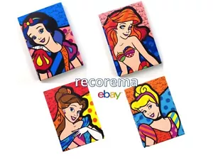 LOTE DE 4 BLOCS DE NOTAS DISNEY DE ROMERO BRITTO: BLANCO NIEVE, ARIEL, BELLA, CENICIENTA - Imagen 1 de 9