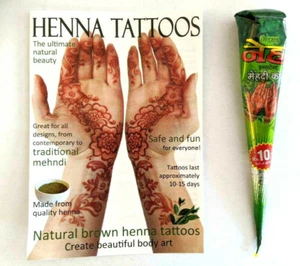 Gros Prix, Neha Profond Marron Foncé Henné Mariage Cônes + Modèles 100% Frais G - Picture 1 of 3