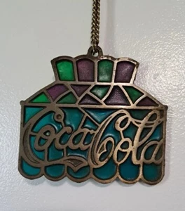 Vintage Stained Glass Coca Cola Tiffany Style Suncatcher - Picture 1 of 7