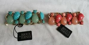 NWT Bijoux Terner Stretchy Bracelets Faux Stones Plus Bonus Chandelier Necklace - Picture 1 of 12