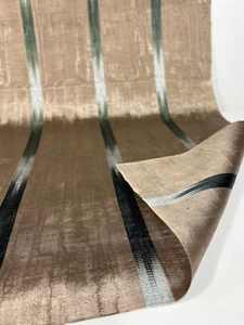 Bronze Silk Moire Fabric By 2 Meters,Ikat Pattern, Ottoman Touch ''Kutnu'' Silk - Picture 1 of 10