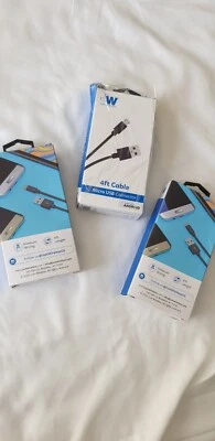 3 Pack Just Wireless 4 Ft Cables Micro USB Charge & Sync For Android, Samsung  - Image 1 of 2