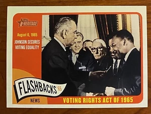 2014 Topps Heritage Voting Rights Act Insert President Johnson LBJ '65 Flashback - Bild 1 von 2