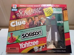 Complete Hasbro Family Game Night Book Games Set - Clue Scrabble Sorry & Yahtzee - Picture 1 of 11