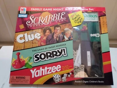 Complete Hasbro Family Game Night Book Games Set - Clue Scrabble Sorry & Yahtzee - Image 1 of 4