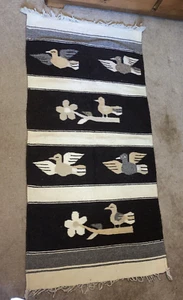 VINTAGE INDISCHER ZAPOTEC MEXIKANISCHER GEWEBTER TEPPICH/SATTELDECKE??- 58X28", SIEHE BILDER - Bild 1 von 24