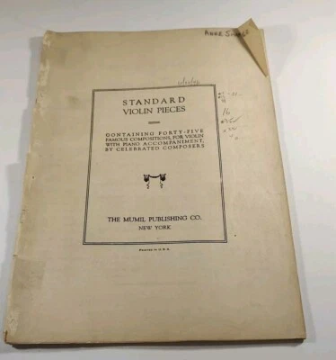 Vintage Standard Violin Pieces No.45 from Mumil Publishing Co. New York - Image 1 of 4