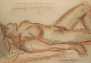 Vintage original pastel drawing female figure nude - Picture 1 of 12