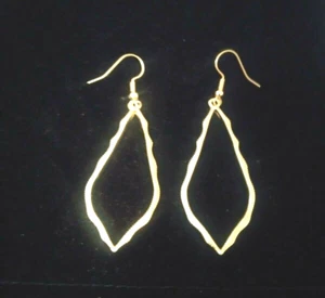 2 IN 14KT YELLOW GOLD CLAD SWING TEARDROP DIAMOND CUT HOOP EARRINGS + BONUS - Picture 1 of 1