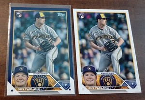 2023 Topps Update Royal Blue & Base #US241 Gus Varland RC Milwaukee Brewers (2)