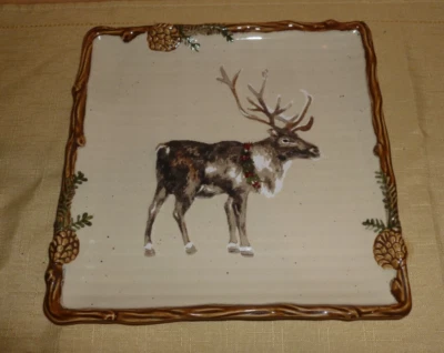 Bandeja cuadrada de postres St. Nicholas Square Snow Valley 8,5” ~ reno Foto 1 de 3