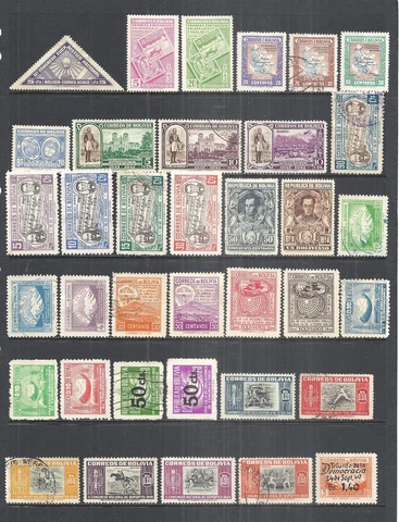 BOLIVIA    VARIOUS MINT HINGED/USED POSTAGE & AIRMAIL ISSUES   1931 - 1950 Cover