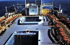 Tobogán Original, 1959 - Cubierta de Piscina, Incres Nassau Line Cruise Ship / S.S. Nassau - Imagen 1 de 1